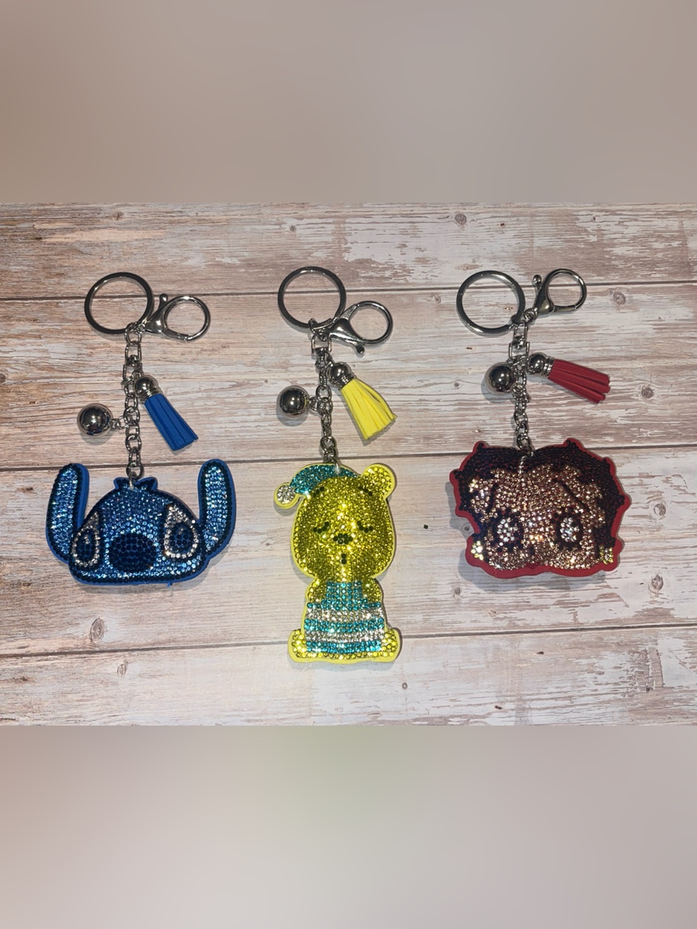 NEW CARTOON Rhinestone Keychain Bag Charm